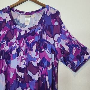 Logo by Lori Goldstein Purple Print Tunic Top 1X